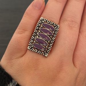 Purple and Silver Ring Adjustable